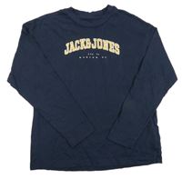 Tmavomodré tričko s logom Jack & Jones