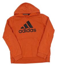 Červená mikina s logom a kapucňou Adidas