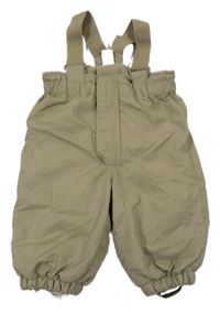 Khaki šusťákové oteplovačky s kšandami H&M