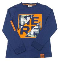 Tmavomodré tričko s logem Nerf