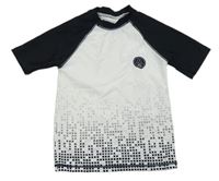 Bílo-černé UV tričko s potiskem a kostkami