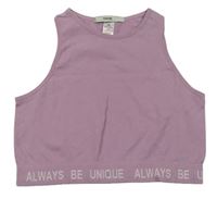 Lila rebrovaný športový crop top zn. George