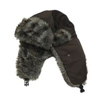 Hnědá šusťáková beranice s kožešinou