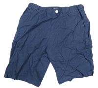 Tmavomodré plátenné kraťasy Next