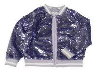 Lila flitrový podšitý bomber s psíkom H&M