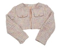 Ružovo-farebné kockované trblietavé podšité bolerko Shein