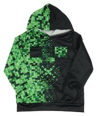Černo-zelená mikina s kapucí - Minecraft 