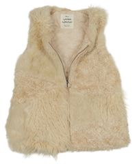 Světlerůžová kožešinová zateplená vesta Zara