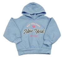 Svetlomodrá mikina s nápismi a kapucňou Matalan