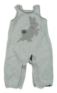 Sivé pletené na traké tepláky s králikom