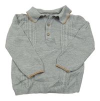 Sivý sveter s golierikom Tu