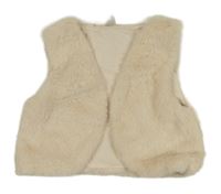 Smotanová kožušinová podšitá vesta Topolino