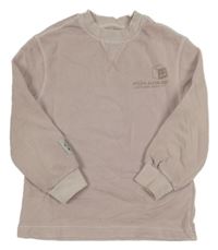 Starofialová mikina s nápisom a smajlíkom M&S