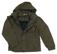 Tmavozelená šusťáková jarní funkční bunda s kapucí Crane