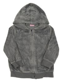 Sivá zamatová prepínaci mikina s květem a kapucňou Cherokee