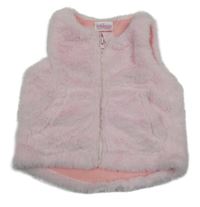 Svetloružová kožušinová podšitá prepínaci vesta