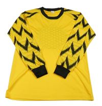 Žluto-černé sportovní brankářské triko 
