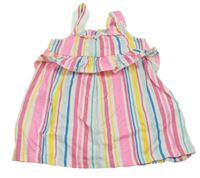 Bielo-farebné pruhované šaty s volánikom St. Bernard