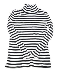 Čierno-biely pruhovaný rebrovaný rolák C&A