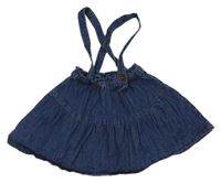 Tmavomodrá na traká rifľová sukňa Next