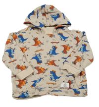 Béžová mikina s diny a kapucňou