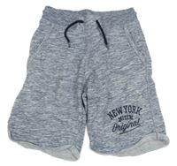 Svetlomodré melírované teplákové kraťasy s nápisom H&M