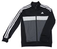 Čierno-bielo-sivá prepínaci športová mikina s logom Adidas