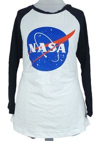 Dámske bielo-čierne tričko s logem NASA Primark