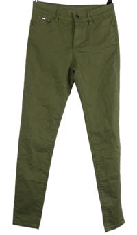 Dámske khaki plátenné skinny nohavice GAS