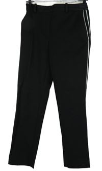 Dámske čierne nohavice s pruhmi H&M