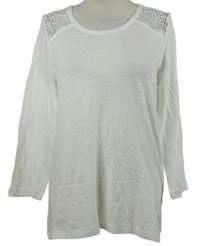 Dámské bílé triko s krajkou Peacocks 