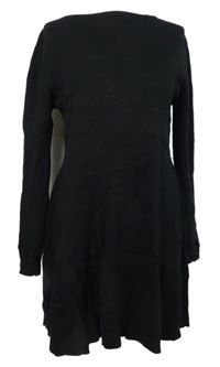 Dámske čierne rebrované svetrové šaty Primark