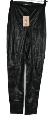 Nové - Dámské černé vzorované potažené legíny MissGuided 