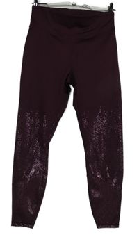 Dámské vínové třpytivé sportovní funkční legíny Souluxe 
