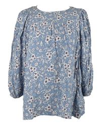 Dámska svetlomodrá kvietkovana blúzka George