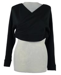 Nové - Dámská černá žebrovaná crop mikina Missi 