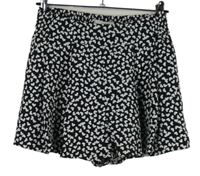 Dámske čierno-biele srdiečkované sukňové kraťasy Zara
