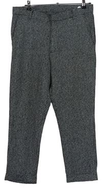 Pánske čierno-biele vzorované nohavice Boohoo vel. 32