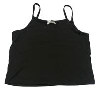 Čierny crop top s mašličkou Shein
