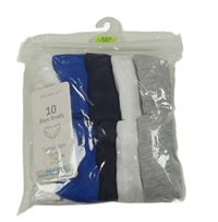 10x slipy šedé+ bílé+ tmavomodré+ modré+ bílé Primark