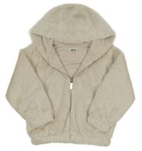 Svetlobéžová kožušinová podšitá bunda s kapucňou F&F