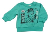 Tyrkysová mikina s Hulkem Marvel