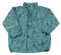 Modrá nepromokavá bunda so zvieratkami