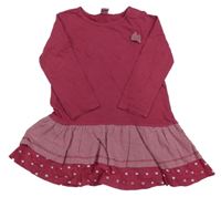 Vínové bavlnené šaty s prúžkami a mašličkou Dopodopo