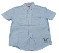 Modro-bílé pruhovaná košile s číslem S. Oliver