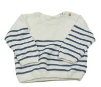 Bielo-modrý sveter s pruhmi Matalan