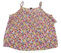 Biely kvetovaný top s volány