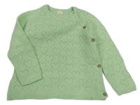 Svetlozelený perforovaný prepínaci sveter Topomini