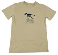 Béžové tričko s dinosaurem Next