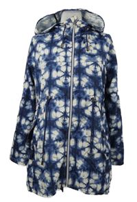 Dámská tmavomodro-béžová vzorovaná šusťáková parka s kapucí Atmosphere